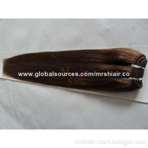 20-Inch Color 8# Silk Straight Brazilian Remy Hair Weaves